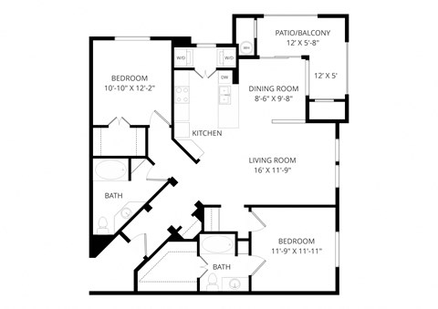 a floor plan of a house with a bedroom and a living room